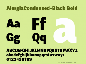 AlergiaCondensed-Black Bold Version 1.0图片样张