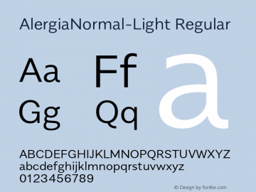 AlergiaNormal-Light Regular Version 1.0图片样张