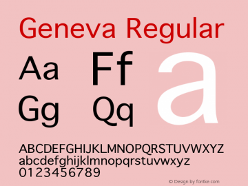 Geneva Regular 2.0 Font Sample