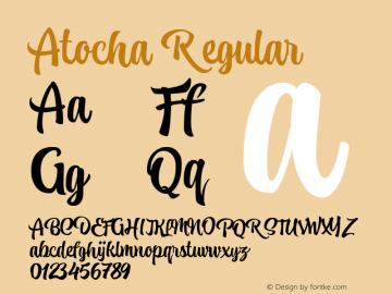 Atocha Regular Version 1.00 March 1, 2016, initial release图片样张