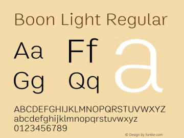 Boon Light Regular Version 2.0图片样张