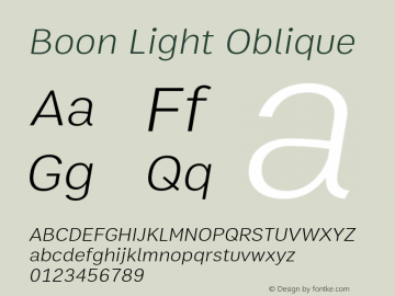Boon Light Oblique Version 2.0图片样张
