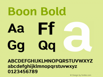 Boon Bold Version 2.0 Font Sample