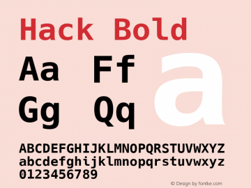 Hack Bold Version 2.020 Font Sample