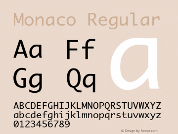 Monaco Regular 1.0图片样张