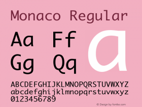 Monaco Regular 2.0 Font Sample