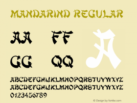 MandarinD Regular Version 001.005 Font Sample