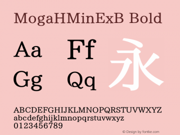 MogaHMinExB Bold Version 1.03 Font Sample