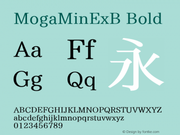 MogaMinExB Bold Version 1.03 Font Sample