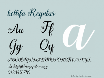 hellifa Regular Version 1.000 Font Sample