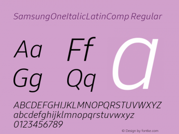 SamsungOneItalicLatinComp Regular 1.000 Font Sample