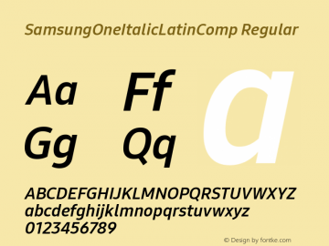 SamsungOneItalicLatinComp Regular 1.000 Font Sample