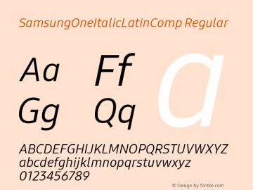 SamsungOneItalicLatinComp Regular 1.000 Font Sample