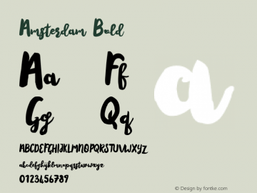 Amsterdam Bold Version 1.00 April 28, 2016, initial release Font Sample