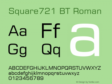Square721 BT Roman Version 1.01 emb4-OT Font Sample