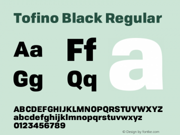 Tofino Black Regular Version 1.000 Font Sample