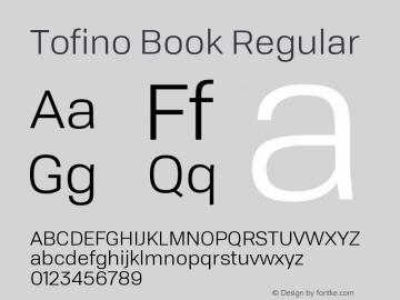 Tofino Book Regular Version 1.000 Font Sample