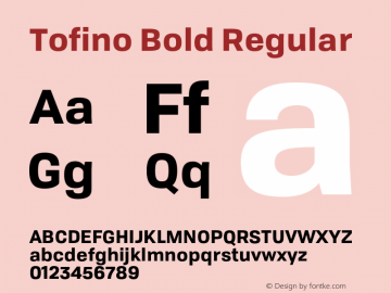 Tofino Bold Regular Version 1.000 Font Sample