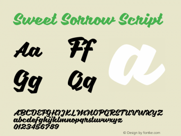 Sweet Sorrow Script 1.000 Font Sample