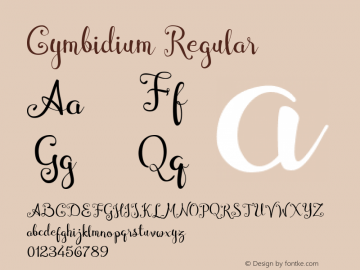 Cymbidium Regular Version 1.000 Font Sample