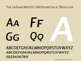 YaltaSansW01SC-MediumItalic Regular Version 1.000图片样张