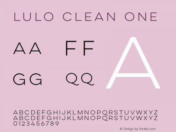 Lulo Clean One Version 1.000; initial release Font Sample