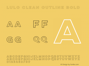 Lulo Clean Outline Bold Version 1.000; initial release Font Sample