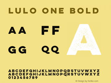 Lulo One Bold Version 1.000; initial release图片样张