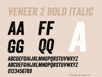 Veneer 2 Bold Italic Version 1.000图片样张