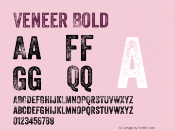 Veneer Bold Version 1.000 Font Sample