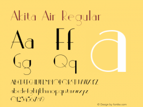 Akita Air Regular Version 1.001 April 29, 2016 Font Sample