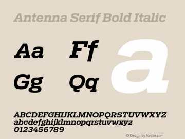 Antenna Serif Bold Italic Version 1.0图片样张