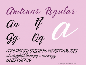 Amtenar Regular Version 1.000 Font Sample