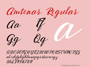 Amtenar Regular Version 1.000 Font Sample