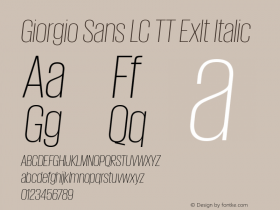 Giorgio Sans LC TT Exlt Italic 1.001图片样张