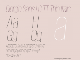 Giorgio Sans LC TT Thin Italic 1.001图片样张