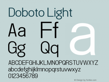 Doboto Light Version 1.00 Font Sample