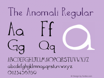 The Anomali Regular Version 1.000 Font Sample