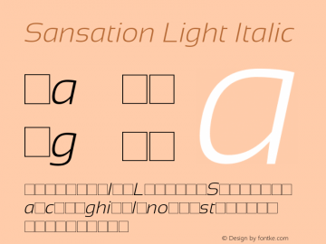 Sansation Light Italic Version 1.31 Font Sample