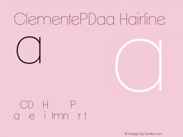 ClementePDaa Hairline Unknown Font Sample