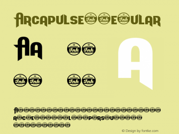 Arcapulse Regular Version 1.00 March 11, 2016, initial release Font Sample