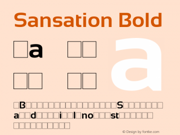 Sansation Bold Version 1.31 Font Sample