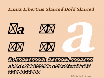 Linux Libertine Slanted Bold Slanted Version 5.0.3 Font Sample