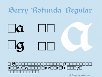 Berry Rotunda Regular Version 1.0 Font Sample