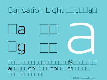 Sansation Light Regular Version 1.31 Font Sample