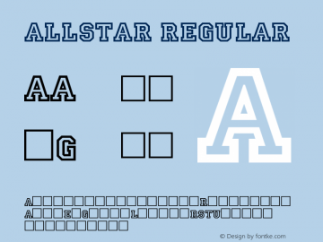 Allstar Regular Altsys Fontographer 3.5  4/10/93 Font Sample