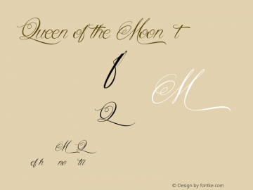 Queen of the Moon Italic 1.000 Font Sample