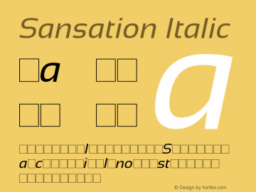 Sansation Italic Version 1.31 Font Sample