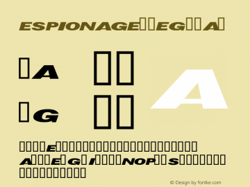 Espionage Regular Solid Snake's Game Shrine Font Sample