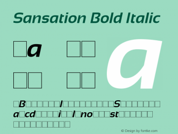 Sansation Bold Italic Version 1.31 Font Sample